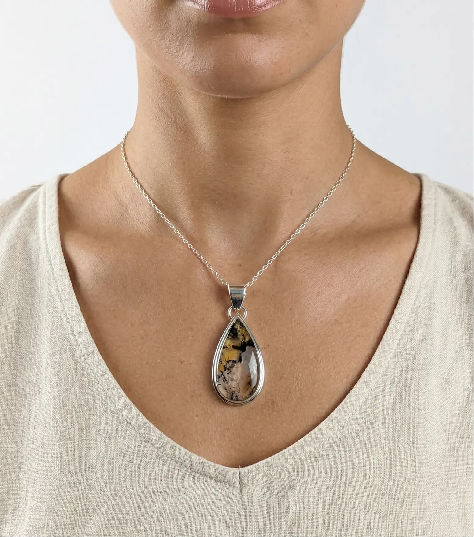 Gota Boscosa | Cuarzo Dendrítico & Plata 925 - 2