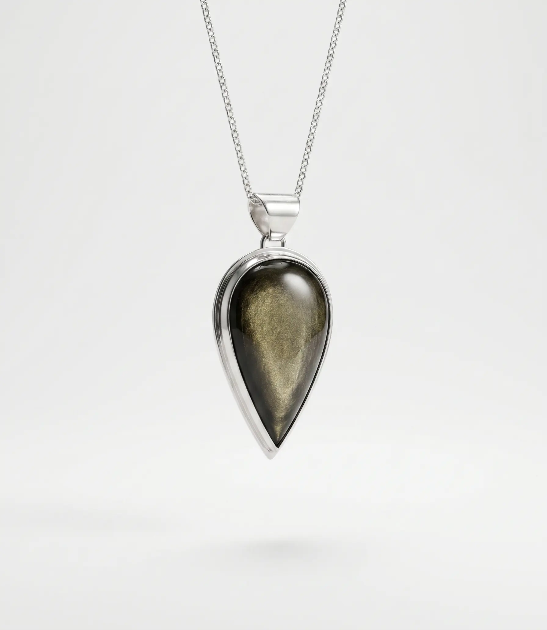 Destello Dorado | Colgante de Obsidiana Dorada & Plata 925