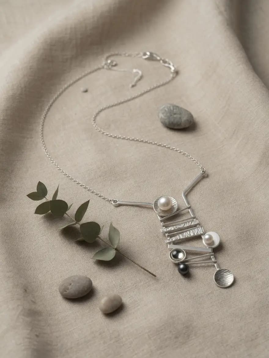 Equilibrio Abstracto Rizoma | Perlas Cultivadas & Plata 925 - 3